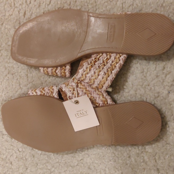 New Avellini Made in Italy Braided Band Sandals Women  Tan/blush pink - Picture 7 of 11